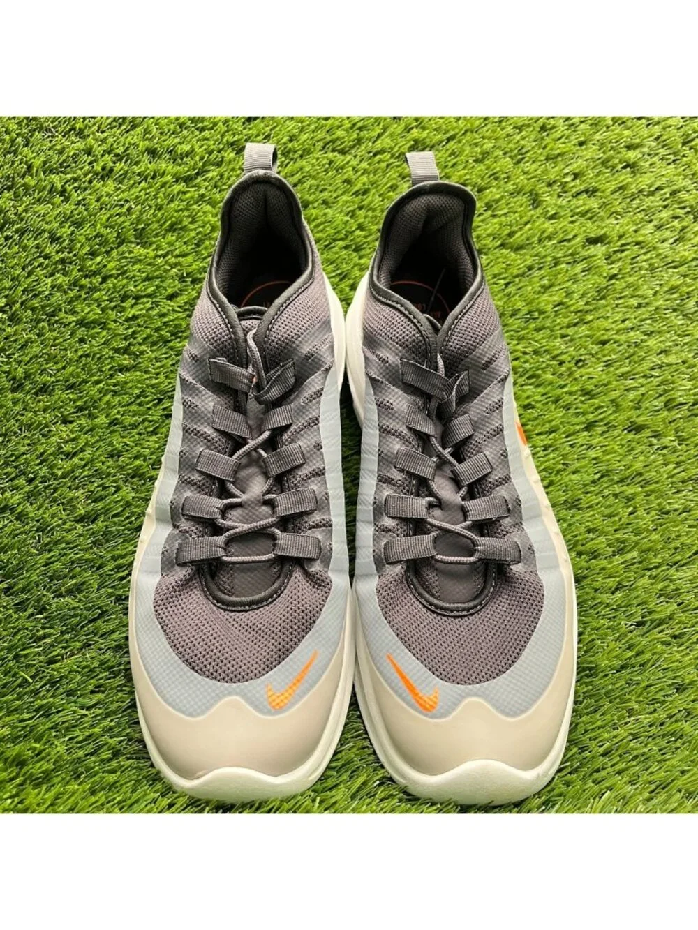 Nike Air Max Axis Mens Size 12 Gray Orange Athletic Running Shoes Sneakers